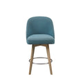 Bar Stool With Swivel Seat Blue Polyester