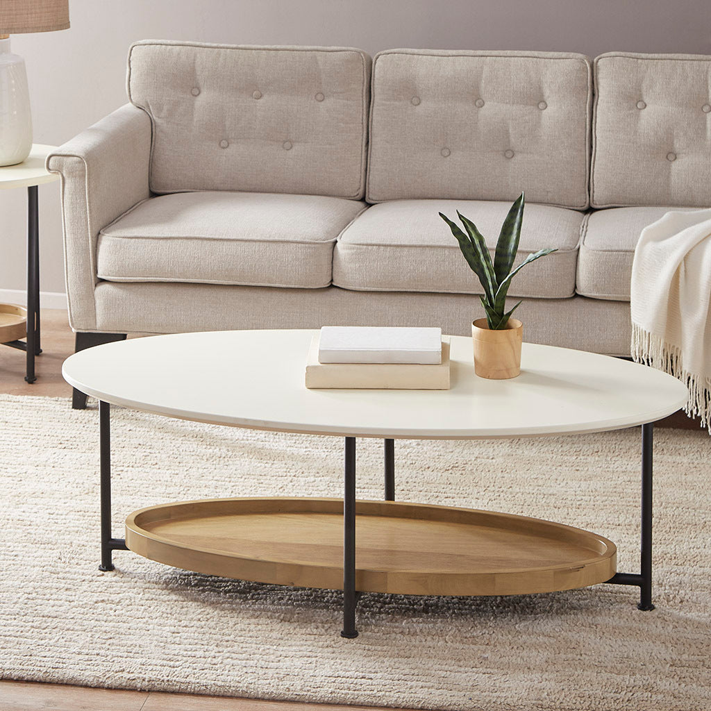 Coffee Table White Natural Wood