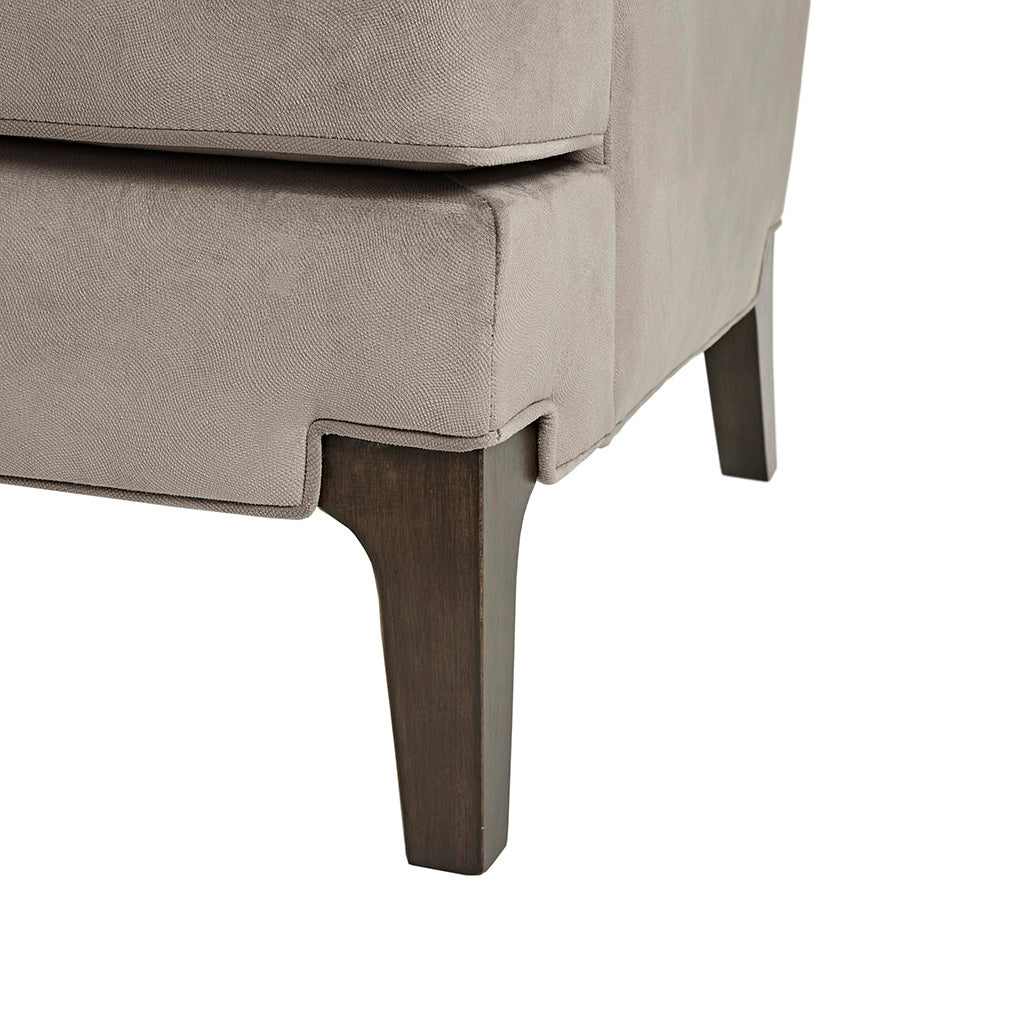 Anna Arm Accent Chair Light Grey Solid Wood