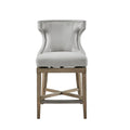 Counter Stool With Swivel Seat Light Grey Polyester