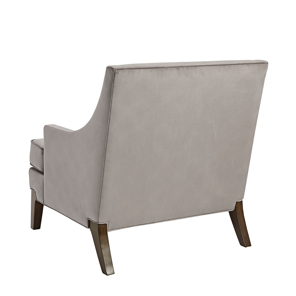 Anna Arm Accent Chair Light Grey Solid Wood