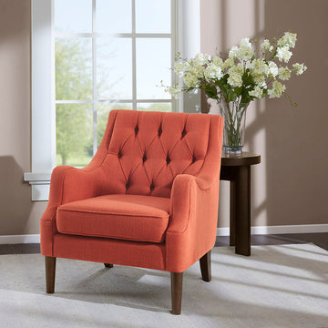 Button Tufted Accent Chair Spice Polyester