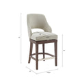 Counter Stool With Swivel Seat Cream Polyester