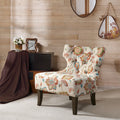 Accent Chair Orange Multi Polyester