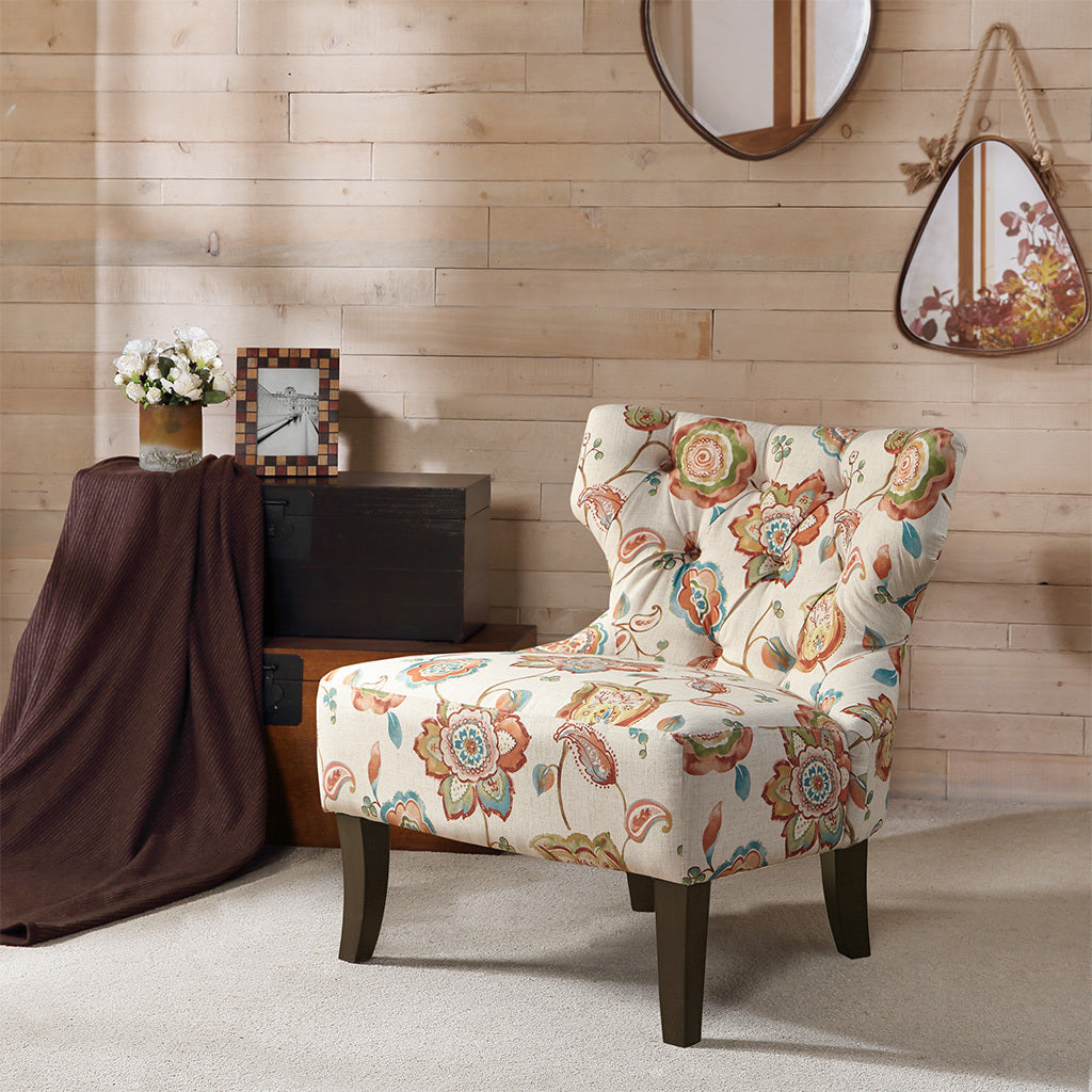 Accent Chair orange multi-polyester