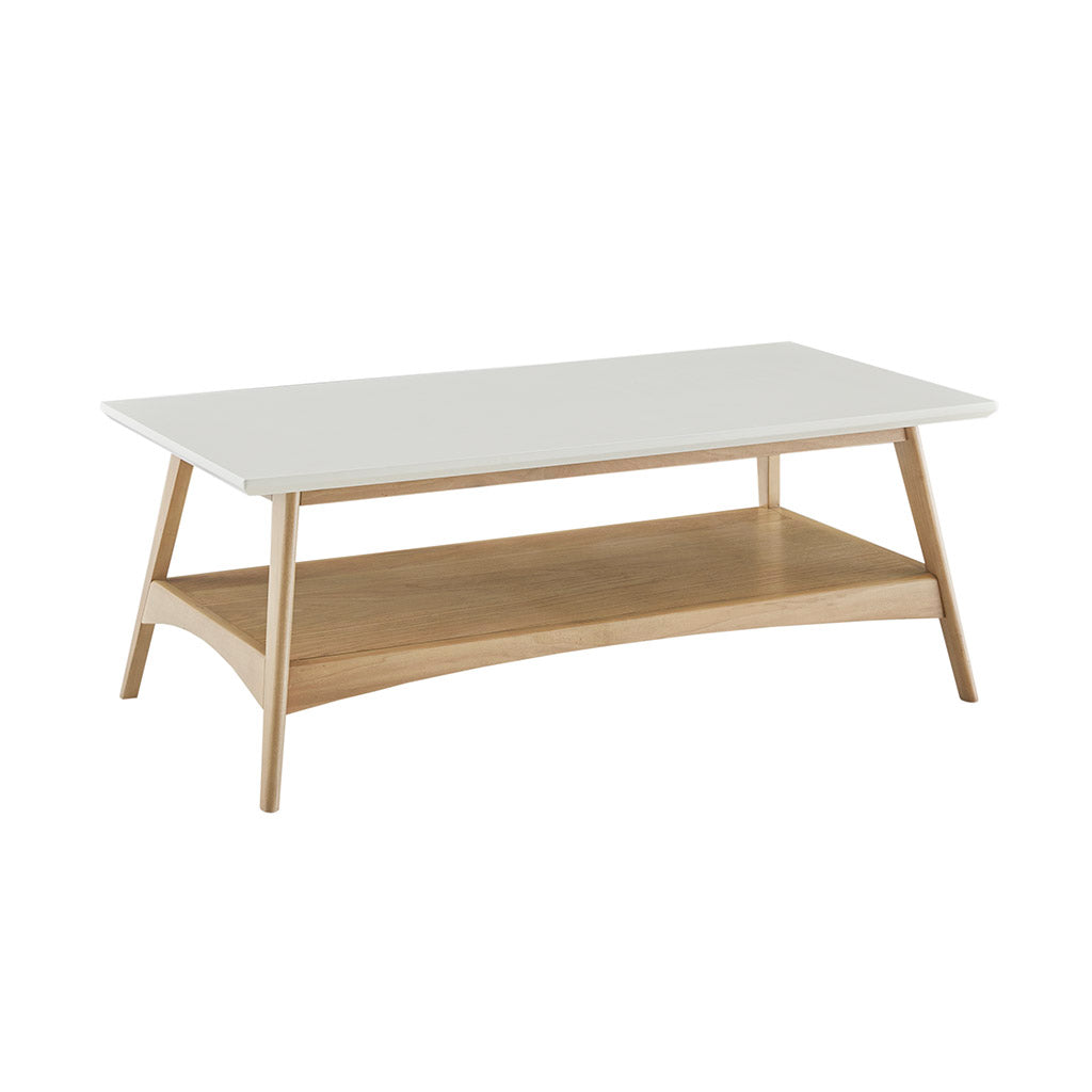 Coffee Table Off White Natural Wood