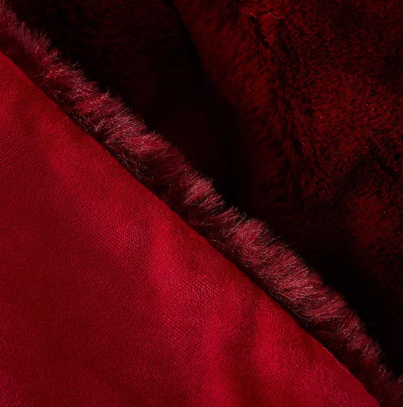Cassilda Luxury Chinchilla Faux Fur Throw Blanket 50" red-polyester
