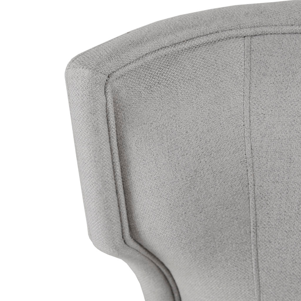 Upholstered Wingback Dining Chair Light Grey Polyester