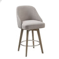 Counter Stool With Swivel Seat Grey Polyester