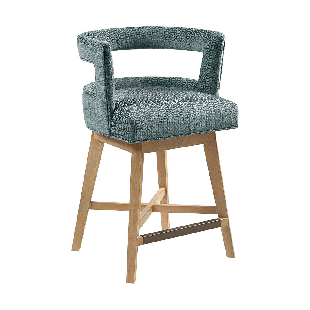 Swivel Counter Stool Grey Polyester