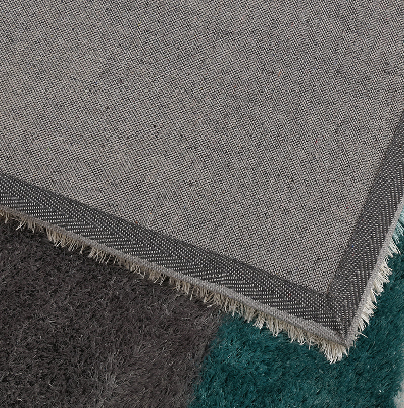 "Aria Collection" Soft Pile Hand Tufted Shag Area Rug Grey Polyester