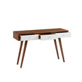 3 Drawer Writing Desk White Pecan Wood