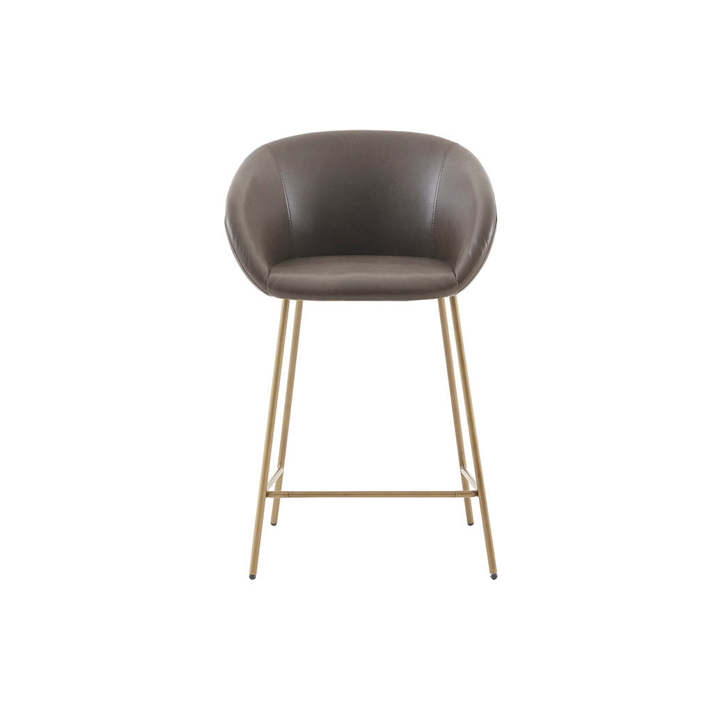 Isadora Counter Stool Brown Gold Polyester