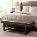 Tracey Ottoman Brown Wood
