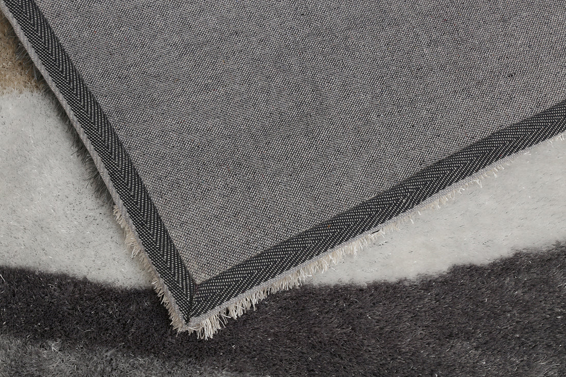 "Aria Collection" Soft Pile Hand Tufted Shag Area Rug Grey Polyester