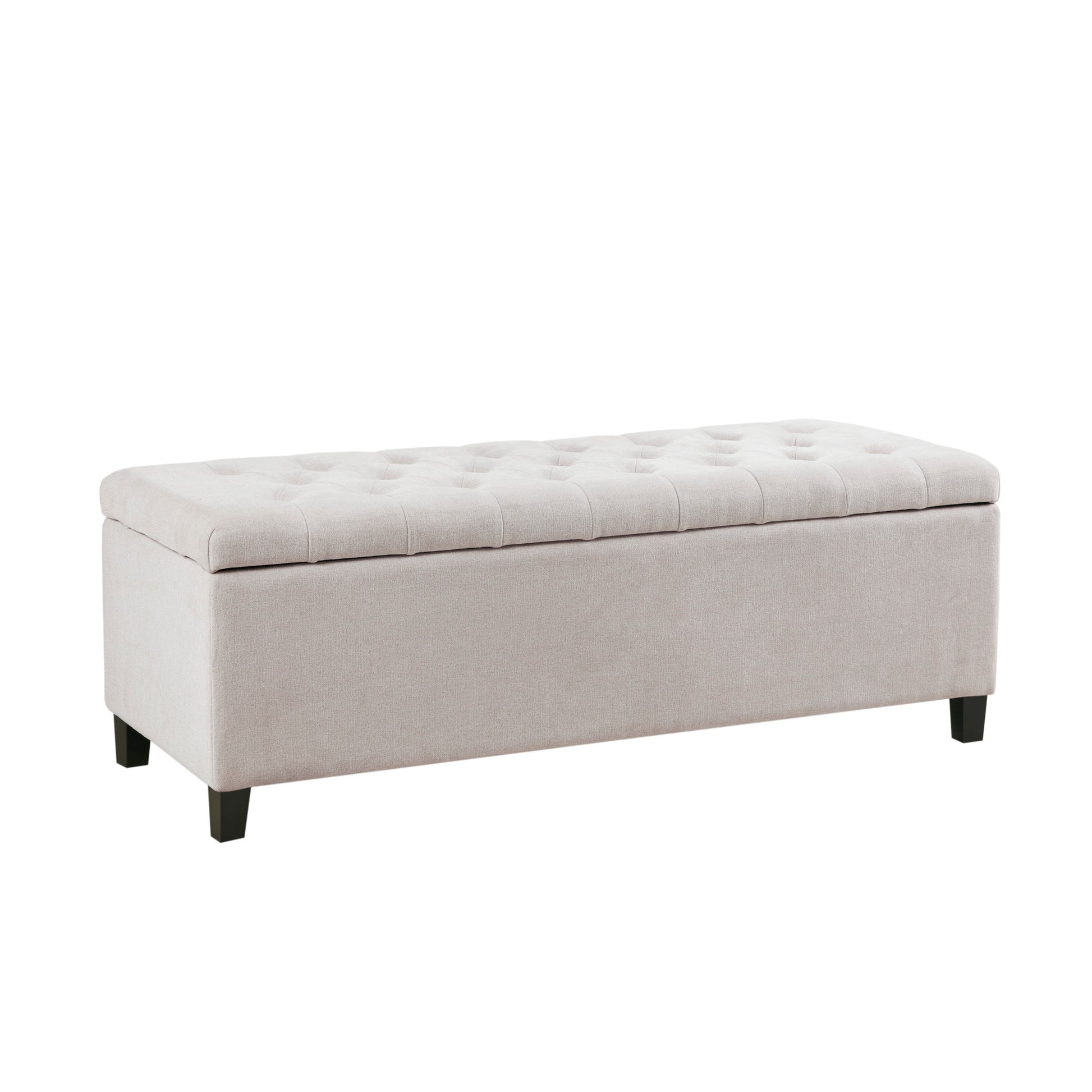 Tufted Top Soft Close Storage Bench Natural Polyester