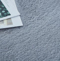 Lily Luxury Chinchilla Faux Fur Rectangular Area Rug Grey Polyester