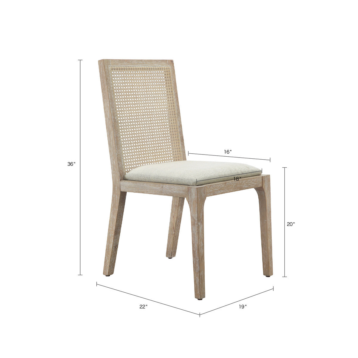 Dining Chair Set Of 2 Natural Polyester