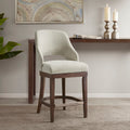 Counter Stool With Swivel Seat Cream Polyester