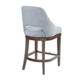 Counter Stool With Swivel Seat Blue Upholstered