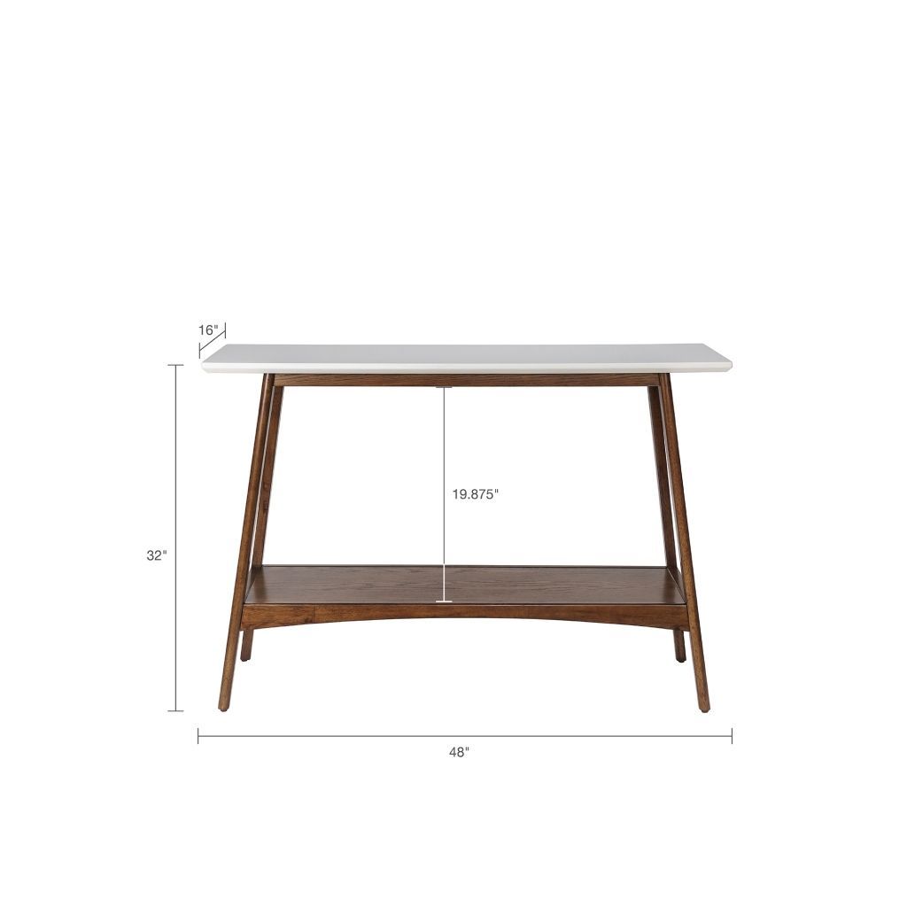 Parker Console Off White Pecan Wood