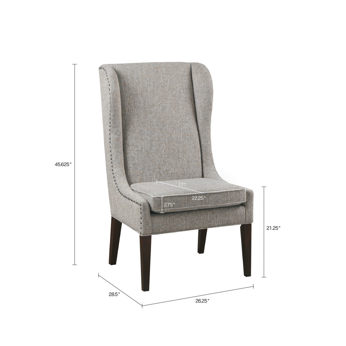 Captains Dining Chair Grey Multi Polyester