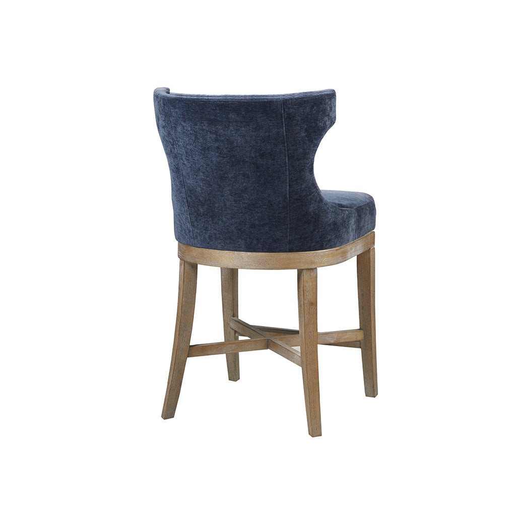 Counter Stool With Swivel Seat Navy Polyester