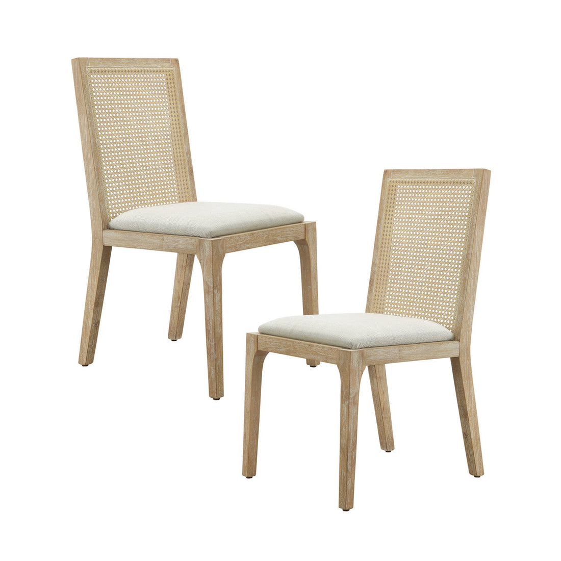 Dining Chair Set Of 2 Natural Polyester