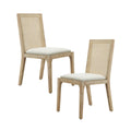 Dining Chair Set Of 2 Natural Polyester