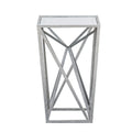 Angular Mirror Accent Table Silver Mdf