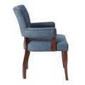 Dawson Arm Dining Chair Blue Polyester