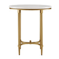 Bordeaux End Table White Gold Marble