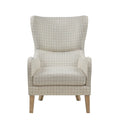 Arianna Swoop Wing Chair Beige Solid Wood