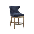 Counter Stool With Swivel Seat Navy Polyester