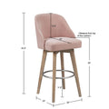 Bar Stool With Swivel Seat Pink Polyester