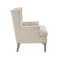 Decker Accent Chair Beige Solid Wood