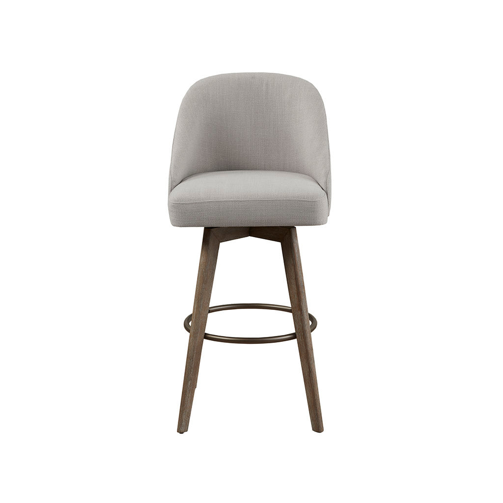 Bar Stool With Swivel Seat Grey Polyester