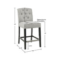 Tufted Counter Stool Light Grey Wood