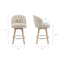 Upholstered 360 Degree Swivel Counter Stool 26