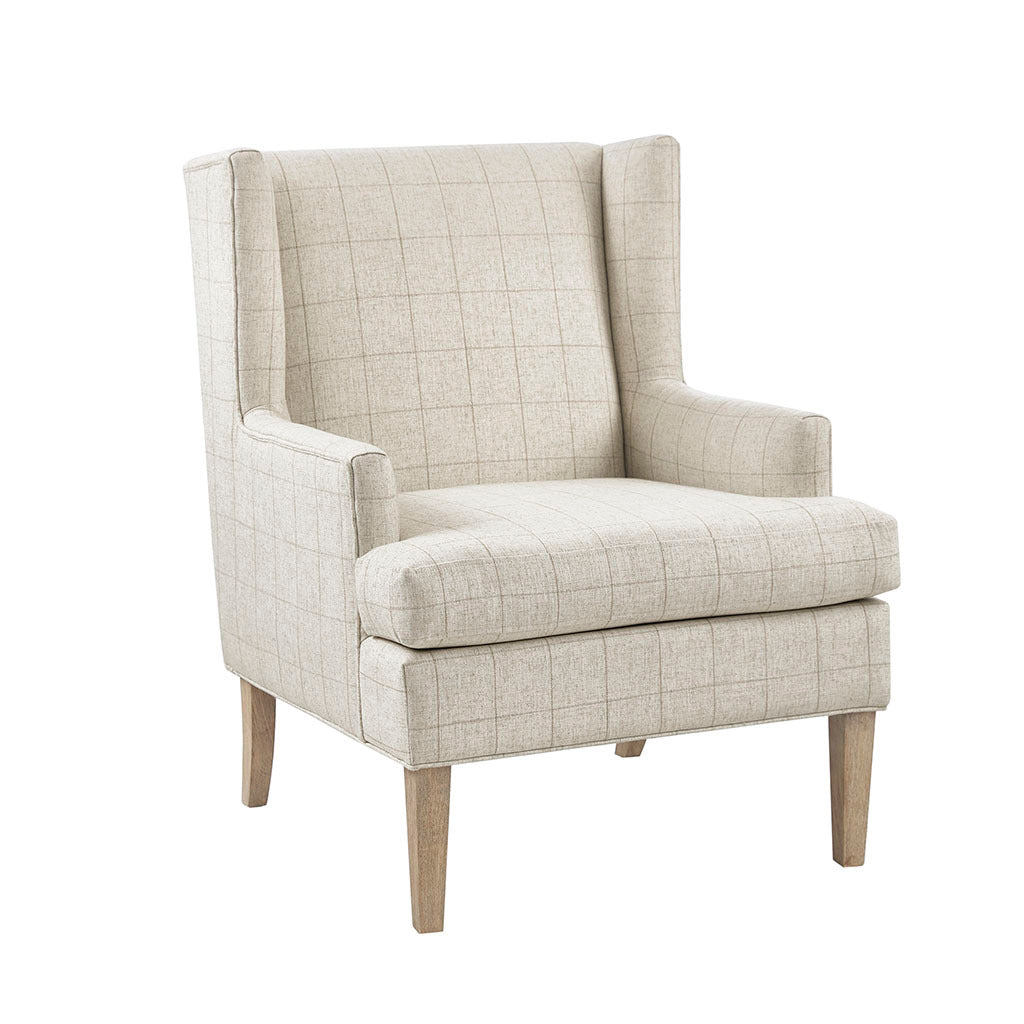 Decker Accent Chair Beige Solid Wood