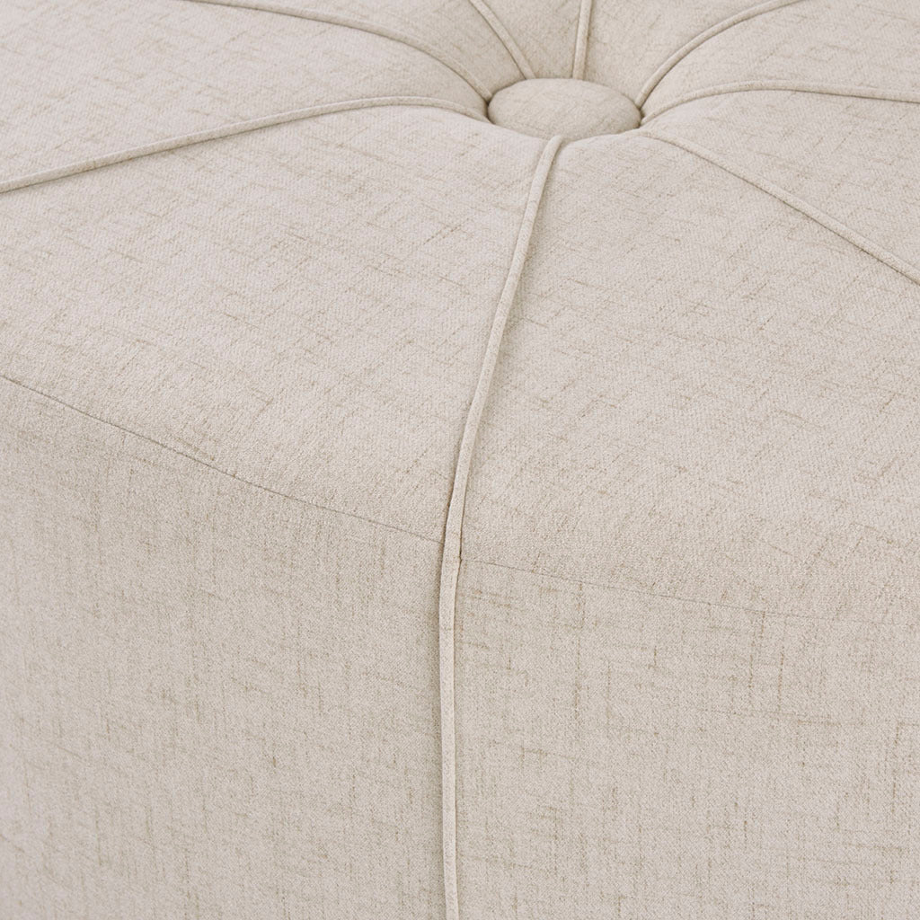 48" Ottoman,Polyester Fabric Large Cocktail Ottoman Modern Style For Living Room, Cream Cream Solid Wood