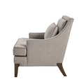 Anna Arm Accent Chair Light Grey Solid Wood