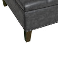 Tufted Square Cocktail Ottoman Charcoal Polyester