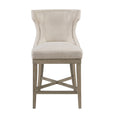 Counter Stool With Swivel Seat Cream Polyester