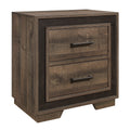 Rustic Style 1Pc Nightstand Two Tone Finish Embossed Faux Wood Bed Side Table Bedroom Furniture Multicolor 2 Drawers Bedroom Wood