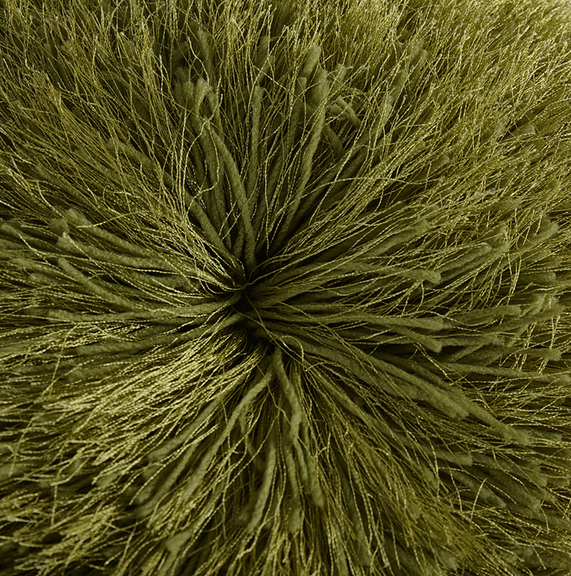 "Decorative" Shaggy Pillow 18 In X 18 In Lime Green Polyester