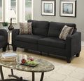 Living Room Furniture 2Pc Sofa Set Black Polyfiber Sofa And Loveseat W Pillows Cushion Couch Black Primary Living Space Cushion Back Contemporary,Modern Rubberwood Square Arms Particle Board 4 Seat