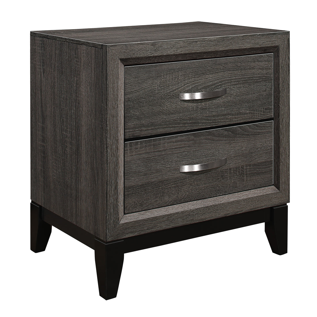 Contemporary Styling Gray Finish 1Pc Nightstand Dovetail Drawers Unique Bedroom Furniture Gray 2 Drawers Bedroom Contemporary Wood