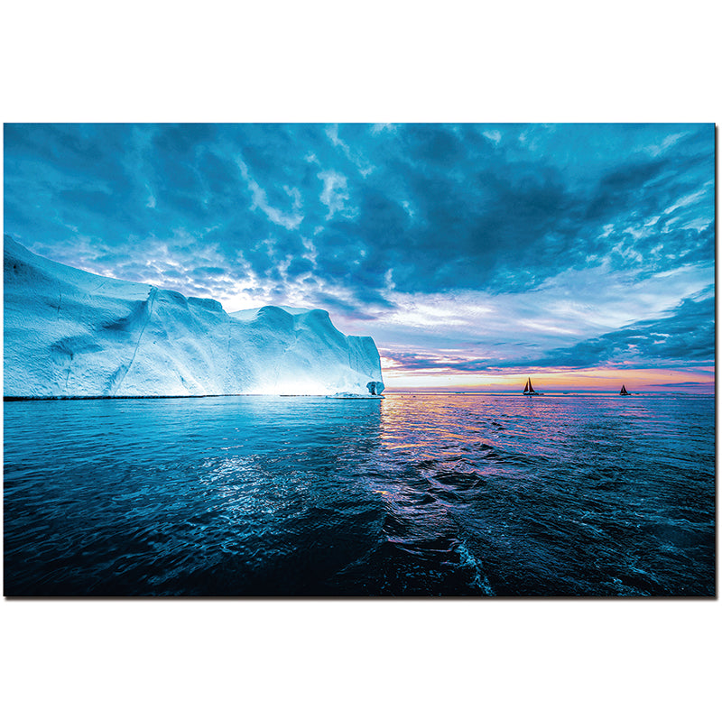 Oppidan Home "Awe Inspiring Glacier At Sunset" 32"H X 48"W Multicolor Acrylic