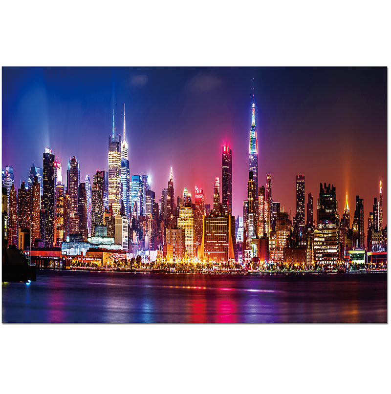 Oppidan Home "Big City Evening Skyline 32"H X 48"W Multicolor Acrylic